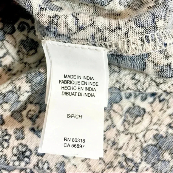 NWT Lucky Brand Linen Blend Petite Peasant Tip - Picture 5 of 6